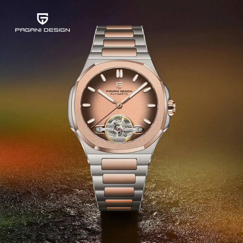 Pagani Design Automatic Two-tone Men's Rose Golden Curry Watch
